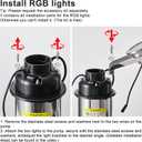 KARTOOSH RGB Pond Fountain Aerator, 15000 GPH 750W 1 HP Stainless Steel Floating Fountain Pump with 100 FT Power Cord, Fully Automatic Powerful Aerating Fountain for Small Large Ponds Lake