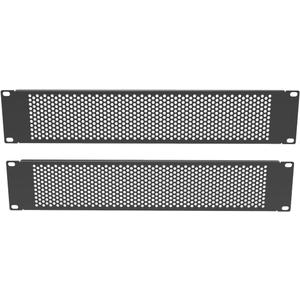 2 Pack 2U Vented Blank Panel - Metal Rack Mount Filler Panel for 19in Server Rack Cabinet or Enclosure, Black (2UVBP2PC), 19 inches x 2U x 24 inches