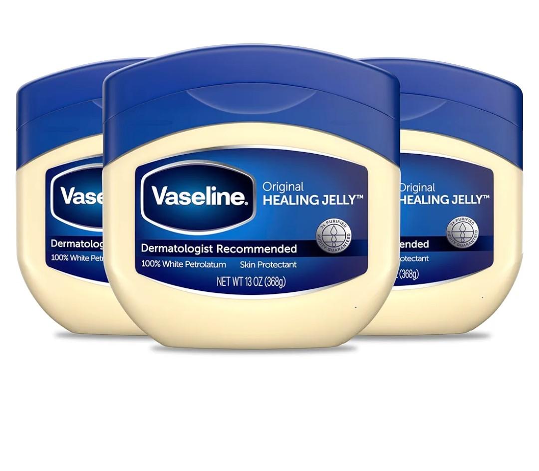 Vaseline Petroleum Jelly Original 3 Count Provides Dry Skin Relief And Protects Minor Cuts Dermatologist Recommended And Locks In Moisture 13oz