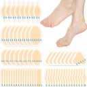 64 Pieces Hydrocolloid Blister Bandages for Feet - 6 Styles Waterproof Adhesive Blister Pads, Blister Patches for Heel, Foot, Toe, Blister Cushions for Prevention