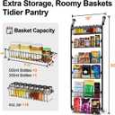 Delamu Over the Door Pantry Organizer, 6-Tier Metal Pantry Door Organization and Storage, Hanging Kitchen Basket Spice Rack Seasoning Shelves, Cabinet Door Organizer for Easy Install,D5xW18xH50inch