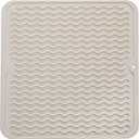 Silicone Dish Drying Mat for Multiple Usage,Easy clean,Eco-friendly,Heat-resistant Silicone Mat for Kitchen Counter or Sink,Refrigerator or Drawer liner Tapioca M 12 inches x 12 inches