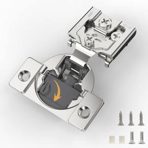 Furniware 20 Pack 1/2 Inch Overlay Soft Close Hinges for Face Frame Cabinet, Speed Control 4D Adjustment, Stainless Steel Kitchen Cabinet Hardware, 105 Open Concealed Self Closing Hinges