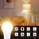 A19 LED Light Bulbs with Remote Control, 800LM 9W (60W Equivalent) Bulbs,Stepless Dimmable 3000K-6000K,E26 Base,CRI 80+,2.4GHz,25000+ Hours Lifespan,Light Bulb for Home Decor,4Bulb & 2Remote