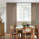 TWODRAPES Pinch Pleated Neutral Linen Curtains 2 Panels Set Living Room Dining Pinch Pleat Back Tab Light Filtering Farmhouse Boho Retro Window Curtain Drapes 84 Inch Length Latte Tan Brown
