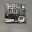 Plastic Cutlery Silverware Extra Heavyweight Disposable Flatware, Full Size Cutlery Combo, Polished Silver, 80 Forks, 40 Spoons, 40 Knifes, Value Pack 160 Count