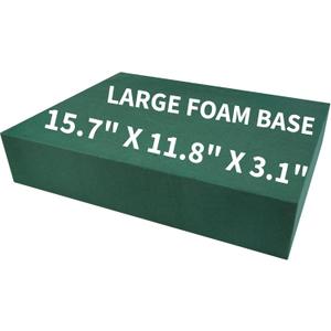 FLOFARE Floral Foam Base 15.7"L x 11.8"W x 3.1"H, Large Floral Foam Block for Fresh and Artificial Flower Arrangement Supplies for Arts, Crafts, Office Decor, Home Decor, Wedding Decor and Party