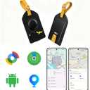 MiLi Smart Bluetooth Luggage Tracker Tag for iOS & Android - Works with Apple Find My & Google Find Hub, Anti-Lost Leather Travel Locator for Suitcase, Backpack & Gear, Black