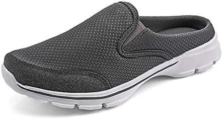MizHome Men's Open Back Sneaker Clogs Knit Mules Shoes Lightweight Breathable Slippers Size 40