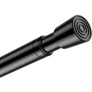AIZESI Spring Tension Curtain Rod 32 to 58 inch Adjustable Curtain Rods No Drilling Expandable Spring Loaded Curtain Rod for Windows Doors, Black