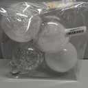 Sea Team 4-Pack Shatterproof Clear Plastic Christmas Tree Ball Ornaments Set, Extra Large Hanging Baubles with Tinsel Decorations for Xmas Tree, Wreath, Garland, 150mm/5.91 Inches, Champagne