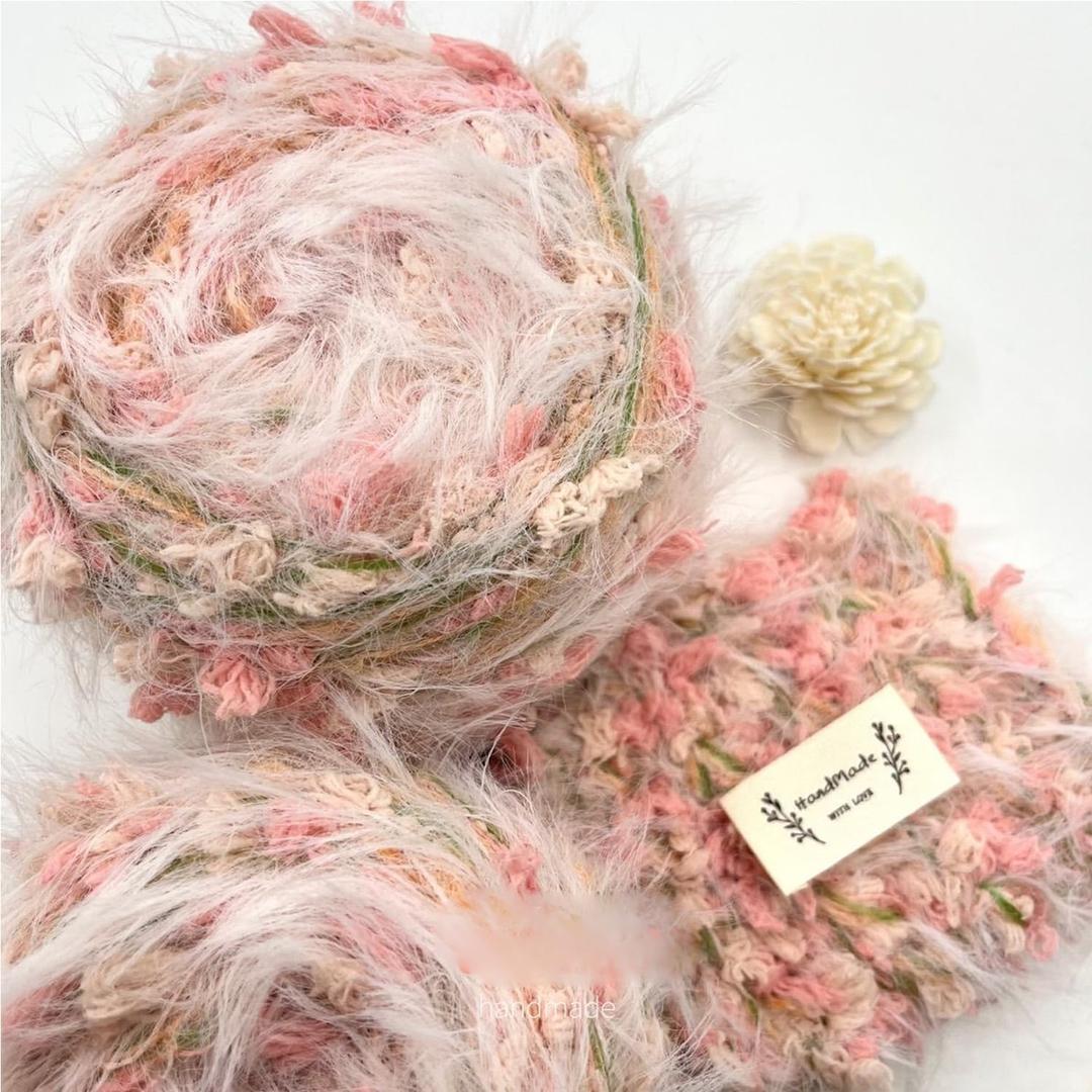Hand Spun Artisanal Yarn 4 Pack of 50g/Skein with Hand Blended Collection Multifiber Fancy Yarn Colorful Handmade for Knitting Crocheting Crafts DIY,Textile Decorative Tassels Card Making