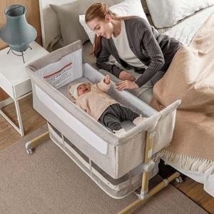 Baby Bassinet Bedside Sleeper, besrey Bedside Bassinet for Newborn Infant with Comfy Mattress, 9 Height Positions, Adjustable Bedside Crib with 360 Swivel Wheels Bassinet for Baby with Storage Basket (Warm Grey) Baby Bassinet Bedside Sleeper, besrey Bedside Bassinet for Newborn Infant with Comfy Mattress, 9 Height Positions, Adjustable Bedside Crib with 360 Swivel Wheels Bassinet for Baby with Storage Basket (Warm Grey)
