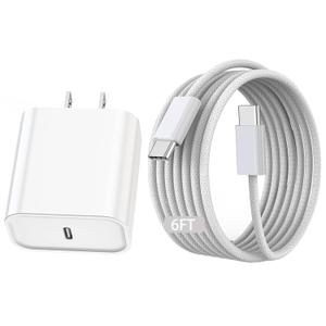 for iPhone 17 Charger, 20W USB C Fast Charging 6.6FT iPhone 16 Charger USB C Woven Cable Cord for iPhone 17/17 Air/17 Pro/17 Pro Max/16/16e/16 Pro/16 Pro Max/15/15 Plus/15 Pro/15 Pro Max/iPad/Air Pods