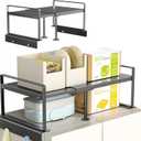 Top of Fridge Storage Organizer,Refrigerator Storage, Adjustable 20.8"-36.6", L-Shaped Anti-Slip Design,Space Saver for Wine Fridge/Microwave Oven, Kitchen, Laundry, Dorm (Fits Most Appliances), top shelf20.8"-36.6"