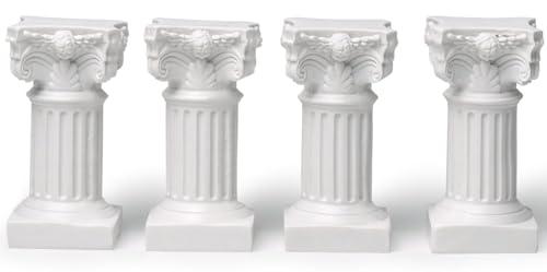 Garwor 4Pcs Mini Roman Columns Decoration Greek Columns Candle Holder Resin Roman Pillar Statue Resin Candlestick Stand Wedding Table Decoration