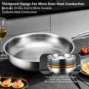 11 Inch Pure Titanium Pan Scratch-Resistant Fast-Heating Non-Stick Hammered Frying Pan with Lid & Spatula, Compatible with All Cooktops, Dishwasher-Friendly