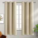 BGment Room Darkening Curtains 63 Inches Long - Grommet Thermal Insulated Drapes Window Treatment Curtains for Bedroom, 2 Panels, 38 x 63 Inch, Beige