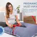 QUEEN ROSE Pregnancy Pillow, U Shaped Full Body Pillows for Sleeping Support, 55 Inch Maternity Pillow for Pregnant Women with Cooling Silky Cover, Blue