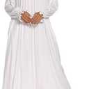 AVIIER Long Sleeve Nightgowns for Women Soft Cotton Victorian Night Gowns Ladies Sleepwear with Pockets (XX-Large, White)