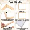 3 Set 16x20 Inch DIY Wood Canvas Frame Kit Wooden Stretcher Bars with Painting Canvas Removable Lightweight Stretcher Frames for Oil Painting Canvas Art Diamond Embroidery Stitch Supplies