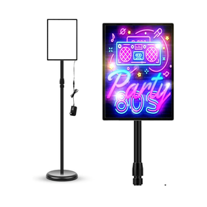 Thyle 8.5 x 11 Inch LED Standing Sign Holder Adjustable Pedestal Floor Light Poster Stand with Snap-open Frame Outdoor Indoor Metal Base Display Signage Stand for Business Mall, Cinema, Restaurants