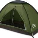 Night Cat Backpacking Tent for One 1 to 2 Persons Lightweight Waterproof Camping Hiking Tent for Adults Kids Scouts Easy Setup Single Layer 2.2x1.2m (2 Persons (7.0*4.8*3.6ft), Army Green)