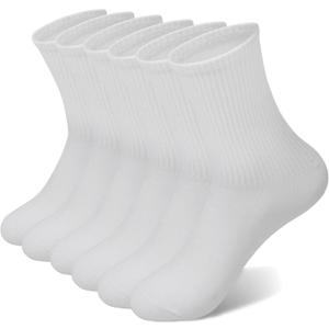 Crew Socks for Women & Man Casual Breathable LightWeight Athletic Calf Socks for running Size 5-13 (Large-X-Large)