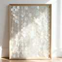 Bergamot Large Handmade 24"x32" Capiz Shell Wooden Framed Wall Art, Coastal Wall Art Dcor, Minimalist White Sea Shell Wall Decor for Living Room, Bedroom, Office