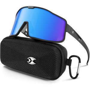 suoso Sports Cycling Glasses for Men: UV400 Polarized Wraparound Sunglasses for Women Running Riding Fishing Baseball TR90