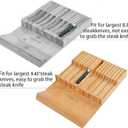 Utoplike In-drawer Knife Block Bamboo Kitchen Knife Drawer Organizer Large, handle Steak knife Holder without Knives, Fit for 16 Knife and 1 Sharpening Steel (Knives & Sharpening Not Included)