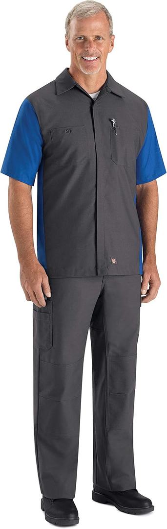 Red Kap Men's Double Knee No-Scratch Shop Pants (38W x 30L, Charcoal)
