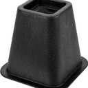 Simplify 6 Inch Bed Riser | Pack of 4 | Bed & Furniture Lifter Wheel Grooves | Under-Bed Storage | Bedroom & Dorm | Black