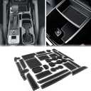 Auovo Center Console Mats Compatible with Kia Telluride Accessories 2020 2021 2022 2023 2024 2025 Door Liners Car Interior Decoration Cup Holder Coasters Pads(26pcs/Set, White)