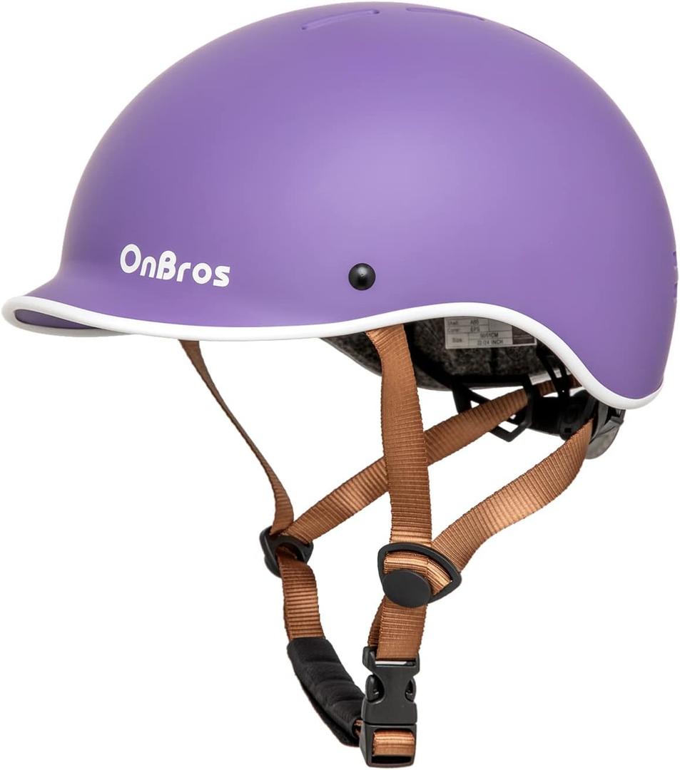 OnBros Bike Helmet Adults - Road Bike Helmet for Women and Men Cycling Helmet Adjustable Safety Certified for Skateboard Bicycle Helmets (Adult, Purple)