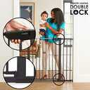 Cumbor 36" Extra Tall Baby Gate for Dogs and Kids with Wide 2-Way Door, 29.7"- 46" Width, and Auto Close Personal Safety for Babies and Pets, Fits Doorways, Stairs, and Entryways, Black (29.7-46"W x 36"H)