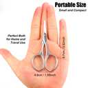 3 x Premium Facial Hair Small Grooming Scissors For Men Women - Eyebrow, Nose Hair, Mustache, Beard, Eyelashes, Ear Trimming Kit - Rounded Tips Blades