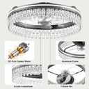 Ceiling Fan with Lights,20" Flush Mount Ceiling Fans,6 Speeds 3CCT Dimmable LED, Quiet DC Motor for Bedroom Living Room Modern Ceiling Fans with Light