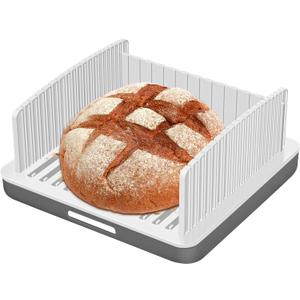 Upgrade Widen Bread Slicer for Sourdough rounds, 13 Adjustable Large Capacity Wide and Thicknesses, Foldable and Compact Cutting Guide with Crumb Tray, Suitability for Homemade sourdough Bread