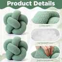 Beeveer 2 Pcs Knot Pillow Ball 12 Inch Soft Decorative Teddy Boucle Knot Throw Pillows for Home Bed Couch Living Room Decor (Green)
