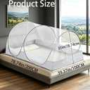 CMINGJ Foldable Mosquito Net Tent Portable Mosquito Net Pop-Up Travel Mosquito Net for Bed Free Installation-Suitable for Baby Adults Bedroom, Camping, nap, Patio (Large-Side Zipper(White net))