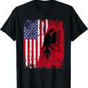 ALBANIAN ROOTS | Red Eagle | ALBANIA American Flag T-Shirt