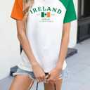 ST Patricks Day Shirt Women Tee Tops Orange Green (White, M)