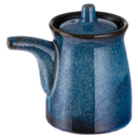 Happy Sales HSSD-BLUE4, Japanese Style Earthenware Ceramic Oil Dispenser Ponzu Vinegar Dispenser Shoyu Soy Sauce Dispenser With Lid, 6 fl oz, Blue