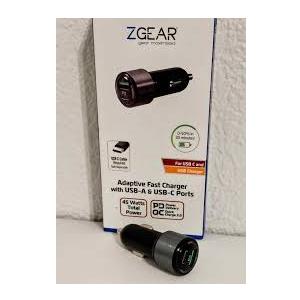 ZGear Adaptive Fast Charge With USB-A & USB C  Ports, 45 Watts Total Power