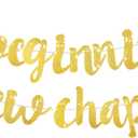 The Beginning of A New Chapter Banner, Glitter Farewell Going Away Divorce Retirement House Warming News Job Party Decorations Banner Decoration Waiting to Exhale Party Decorations(Gold)