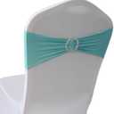 WELMATCH TF Blue Spandex Chair Bands Sashes - 50 pcs Wedding Banquet Party Event Decoration Chair Bows Ties (TF Blue, 50)