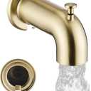 Extra Long Tub Spout with Diverter, Fits for 1/2" IPS Threads,Brushed Gold
