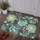 Lahome Floral Entryway Rug - 2x3 Small Throw Kitchen Rugs Non-Slip Washable Bedroom Rugs Blue Paisley Print Bathroom Mat Accent Distressed Doormat Floor Carpet for Laundry Room Living Room Office