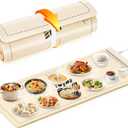 Portable Food Warming Mat - Full Surface Graphene Heating Silicone Roll-Up Design Food Warmers for Parties Buffet & Home Daily Use 6 Temperature Settings & 6 Hour Timer